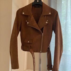 Aritzia Tallula Faux Suede Motorcycle Jacket Size XS